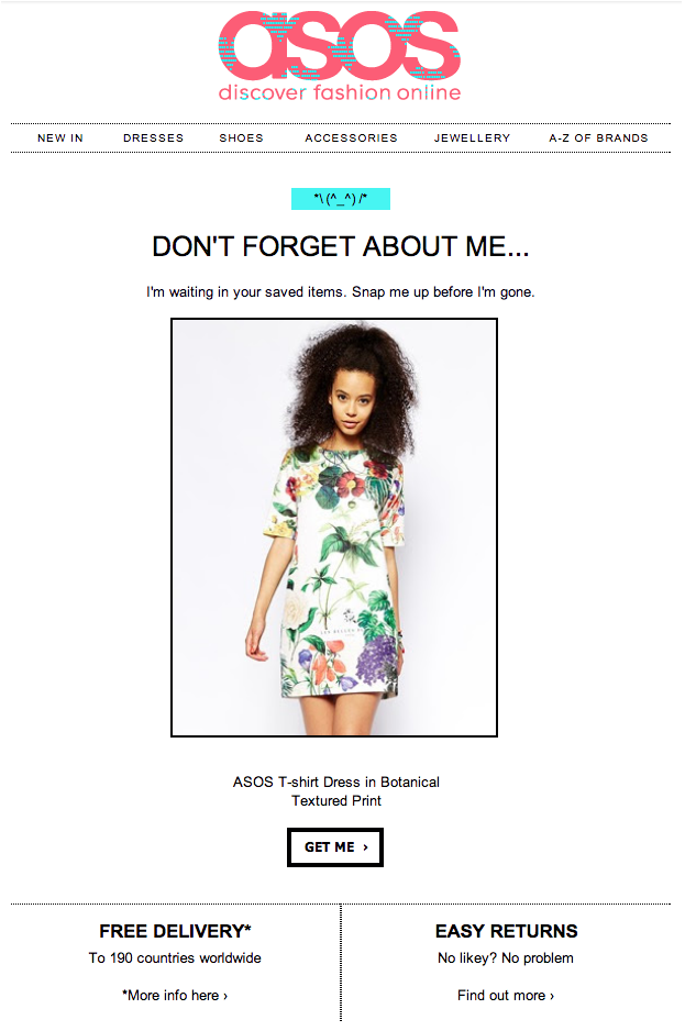 Abandoned Cart Triggered Email Example Asos Triggered Emails