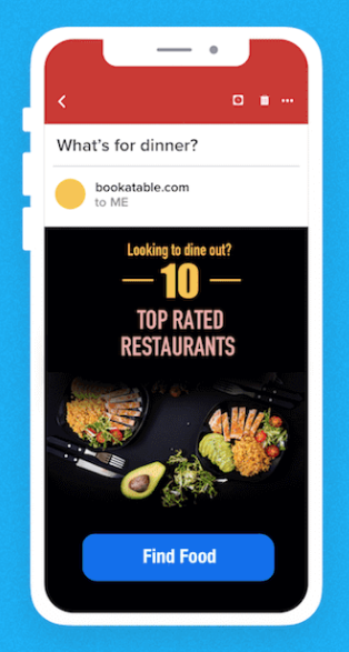 Mobile Optimised call to action example