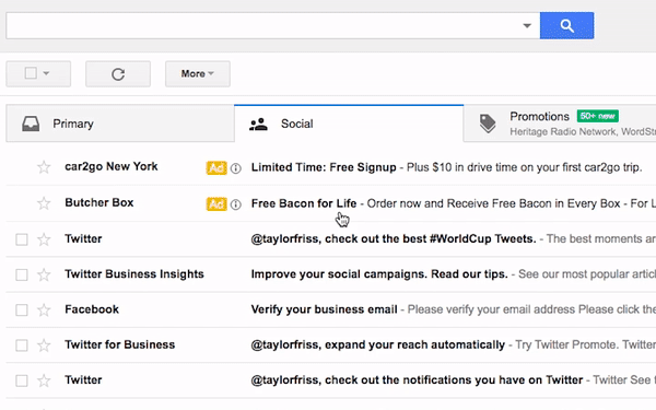 An example of how gmail ads work