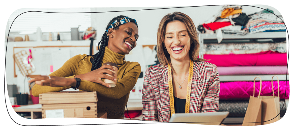 Two women running an ecommerce store