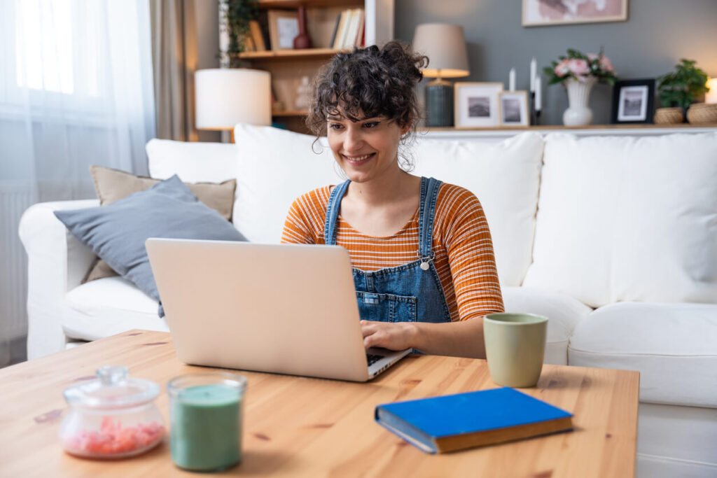 Person enjoying reading their emails