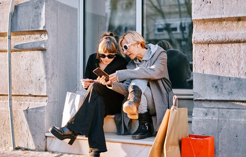 Shoppers Outside A Store